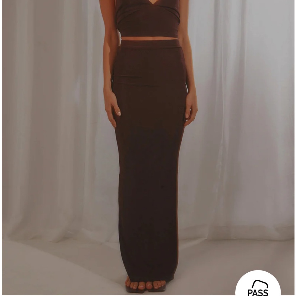 Brand new chocolate brown midi skirt